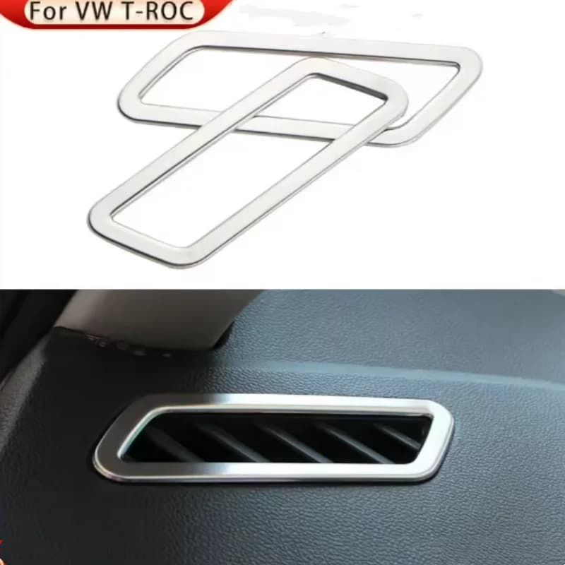 For Volkswagen VW T-Roc TROC 2018-2022Carbon Fiber Front Upper Air Condition Vent Outlet Cover Trim Car Accesssories