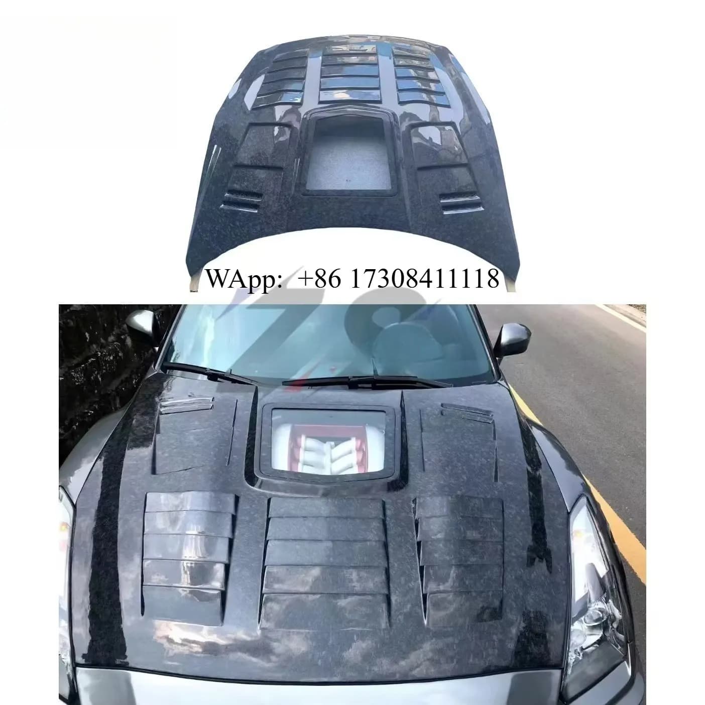 ZS GTR R35 Forge Pattern Style Carbon Fiber Engine Bonnet for GTR R35
