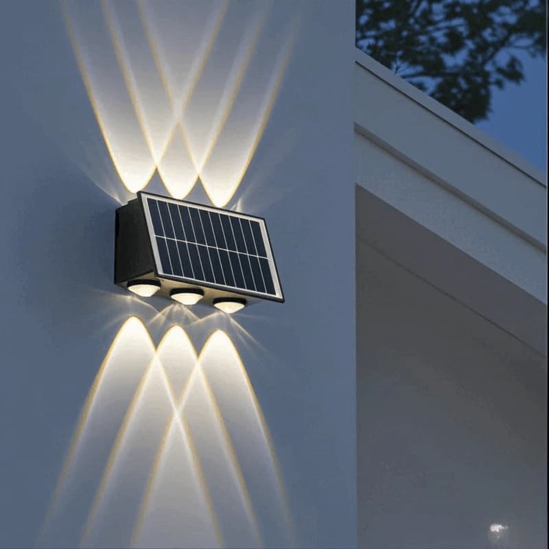Solar outdoor waterproof wall lamp, courtyard wall washer, outdoor villa home garden ambient lamp