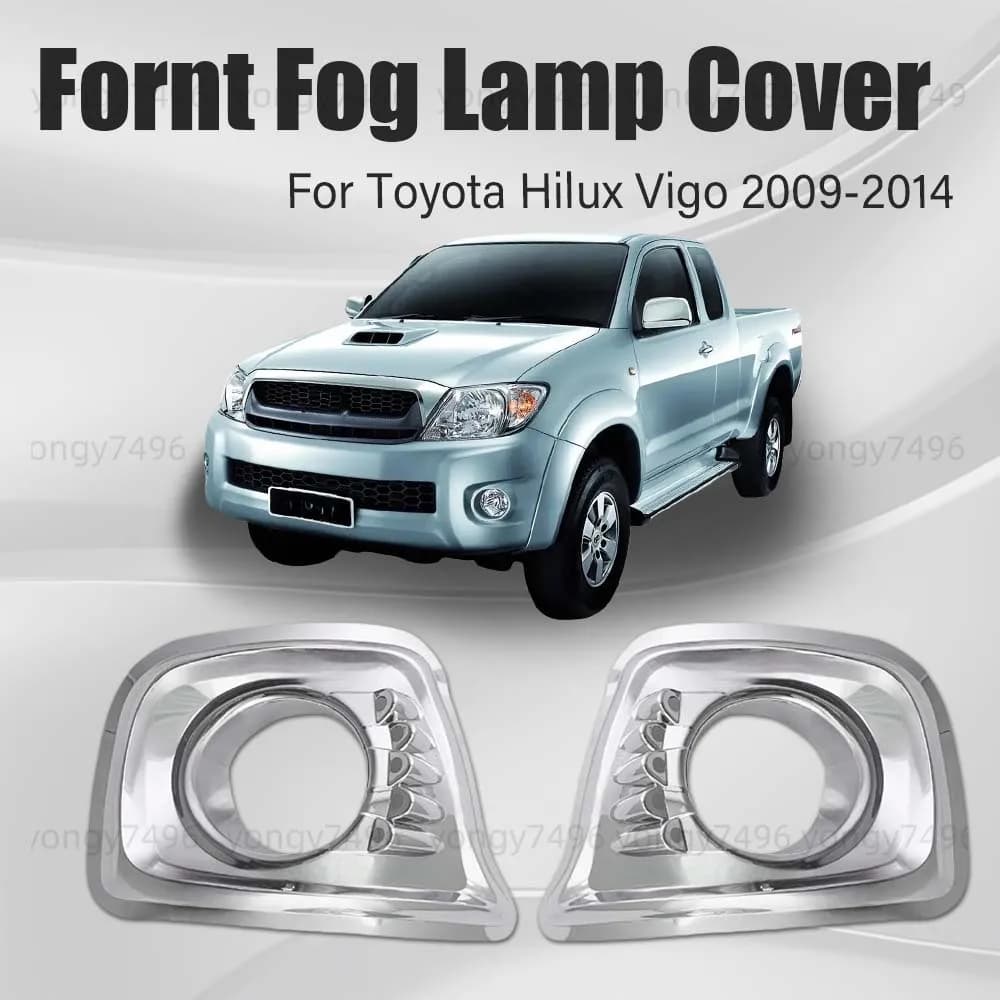 Chrome Silver Fornt Fog Lamp Cover Trim For Toyota Hilux Vigo 2009 2010 2011 2012 2013 2014 Cars Accessories Car Decoration