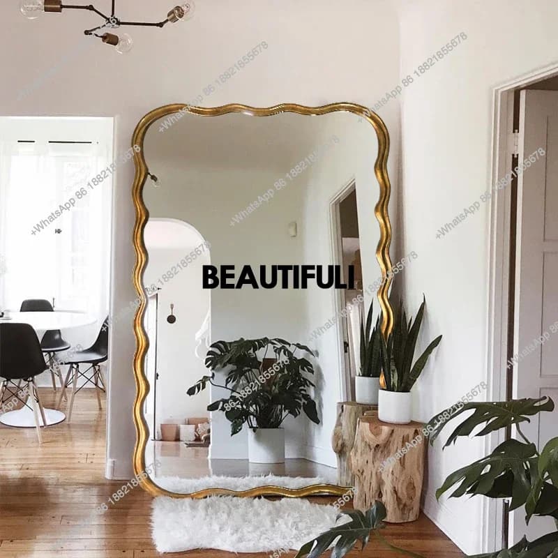 French retro floor-to-ceiling mirror fitting bedroom full-length mirror clothing store art wall-to-wall full-length mirror