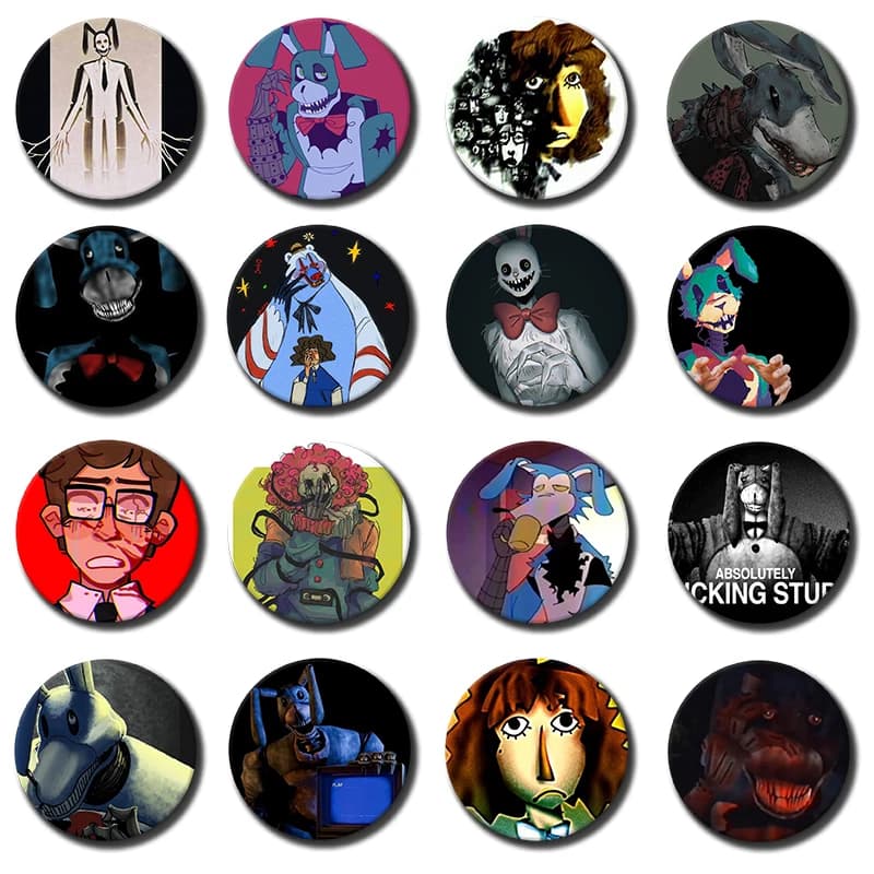 Horror Game The Walten Files Soft Button Pins Bon Pumpkin Sophie Walten Anime Brooch Cartoon Round Badge Bag Decor Friend Gifts