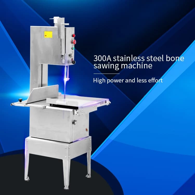 HR-300A Electric Meat Bone Saw Stainless Steel Semi Automatic High Efficiency Bone Cutting Saw For Meat Shop & Catering