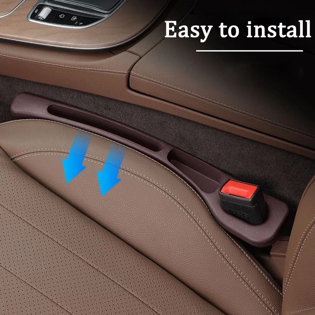 1 Pair Car Seat Gap Filler Organizer Waterproof Car Seat Gap Plug Strip with 2Grooves Seat Gap Storage Auto Interior Accessories