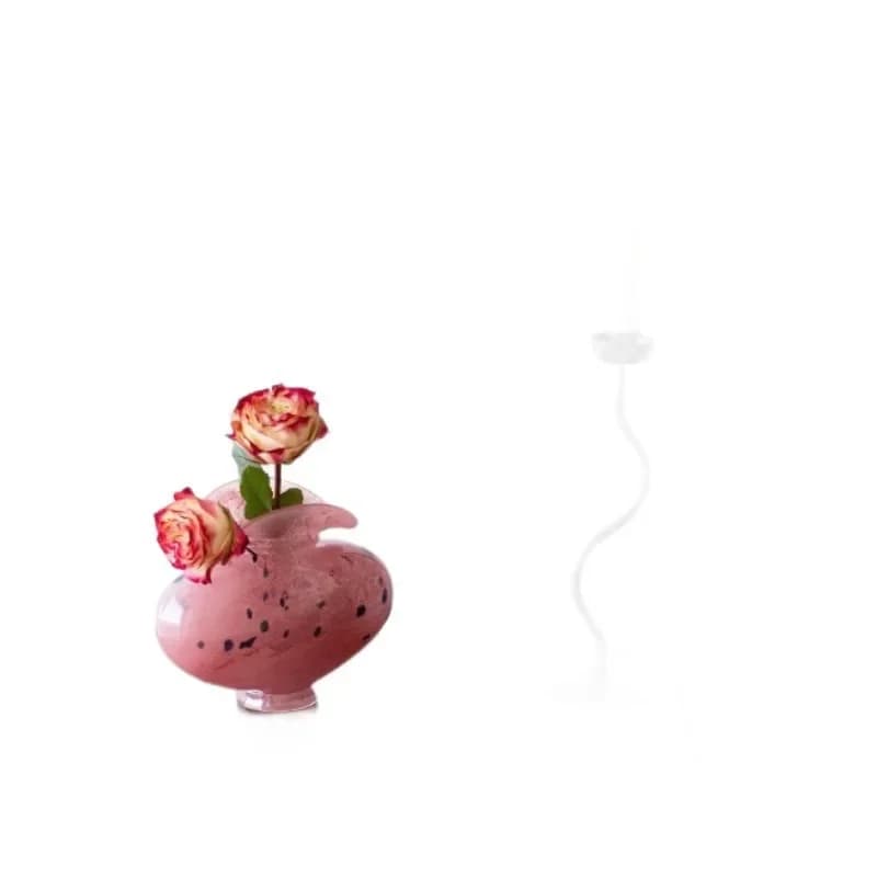 New product medieval glazed vase ornament light luxury high sense point pink living room desktop