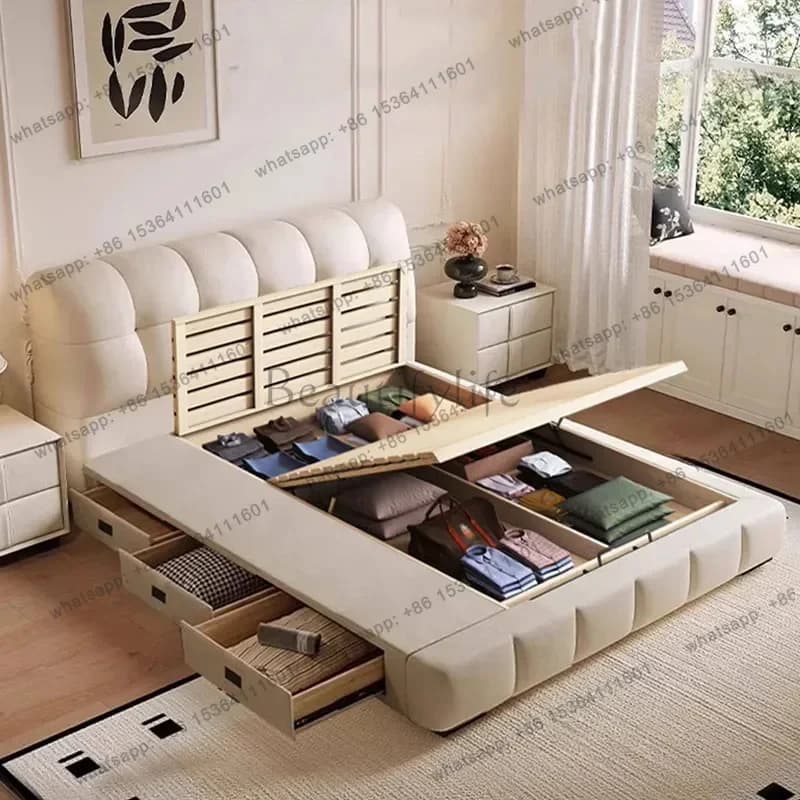 ld Storage Girls Bed  Luxury Modern Bedroom  Double Floor Sleeping Bed Princess Letto Matrimoniale Trendy Furniture