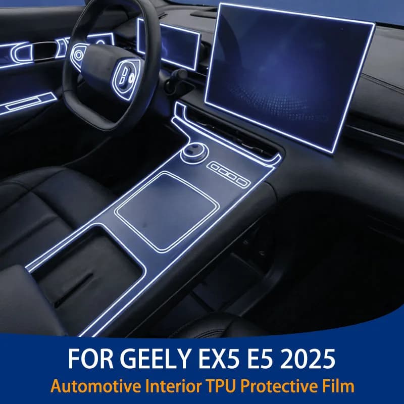 TPU Protective Film for GEELY EX5 E5 2025 Car Interior Center Console Panel Anti-scratch Protection Auto Accessories Sticker
