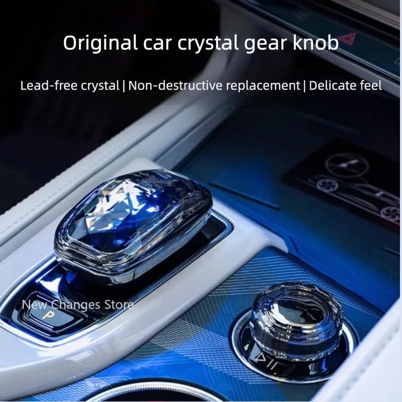 For Zeekr 001 2024 2025 Crystal Car Central Control Gear Shift Knob Crystal Gear Interior Blackening Car Refit Accessories