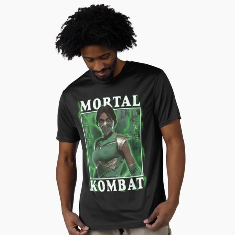 Jade MK Vintage 90's Mortal Kombat Gift tee for gamer 100% cotton printed Men's Short Sleeve Graphic T-Shirt All size tops