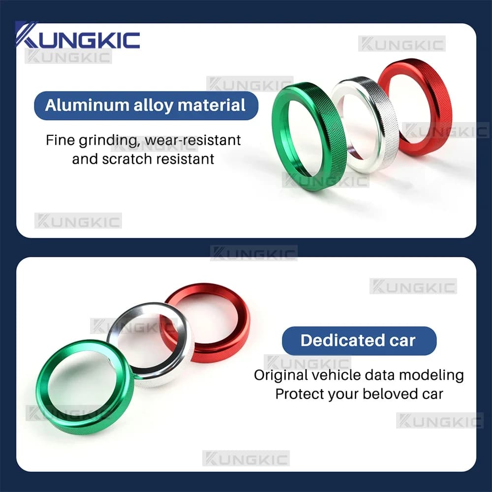 For 2010 2011 2012 2013 2014 2015 2016 2017 2018 2019 2020 2021 Alfa Romeo Giulietta 940 Car AC knob Rings Tricolor Trim
