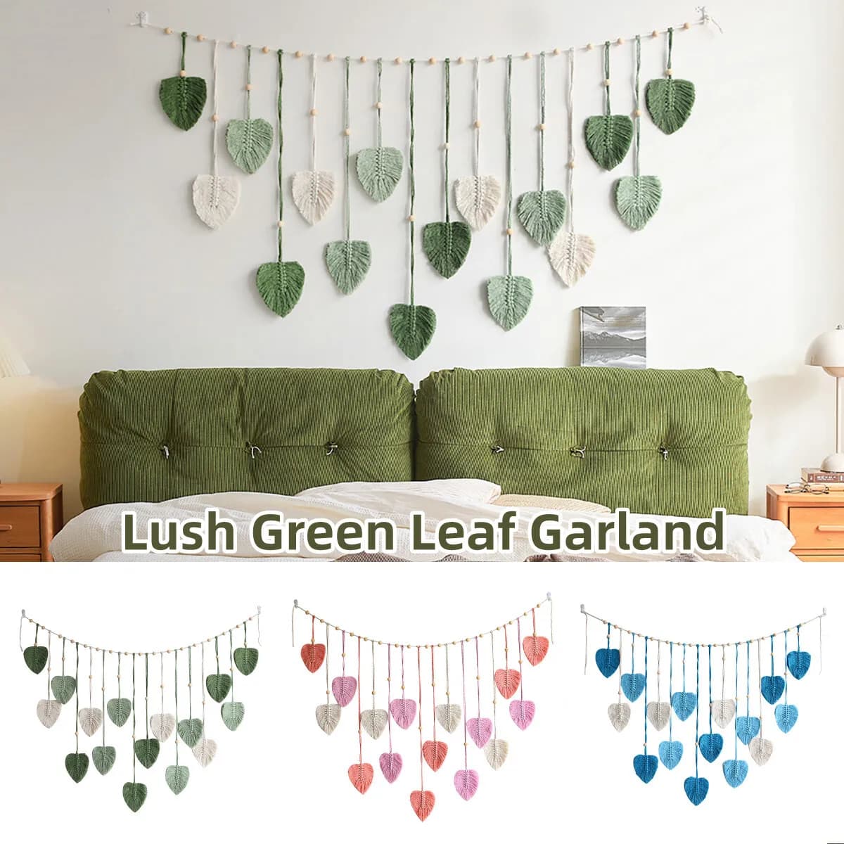 Boho Macrame Leaf Woven Tassel Wall Hanging Bedroom Living Room Home Decor AU