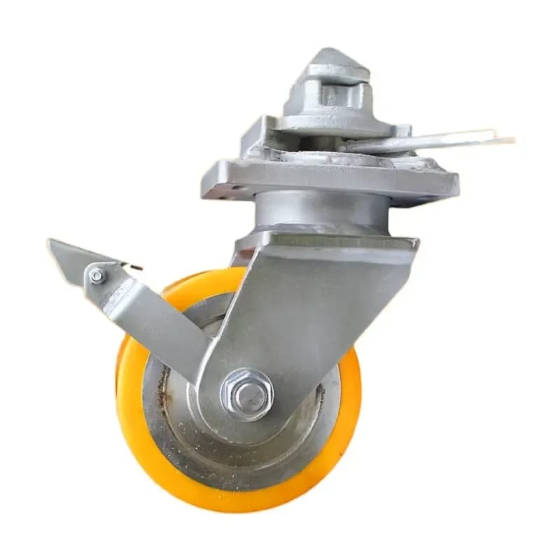 8*4 Inch Heavy Double Locked Caster Wheels ISO Shipping Container 5 Ton Industrial Caster Wheel