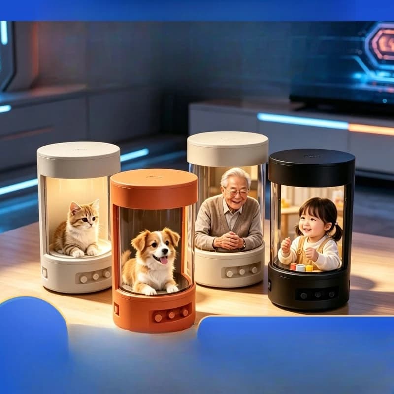 3D holographic projection AI emotional companionship intelligent voice conversation bionic commemorative warehouse desktop robot