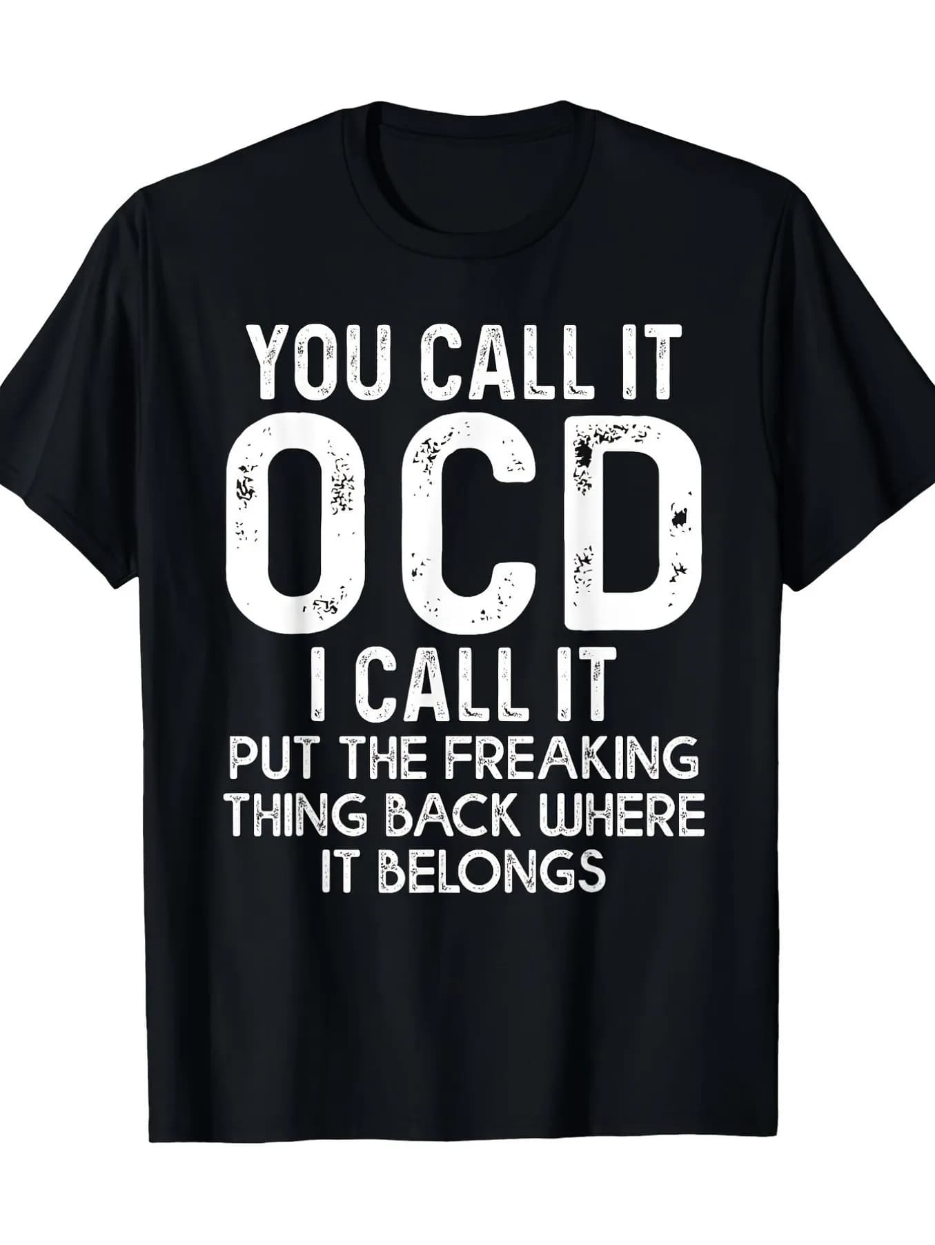 100% Cotton Funny OCD T Shirt New Slogan Graphic Print Soft Breathable Men Women Unisex Oversized Harajuku Summer Tops Clothing