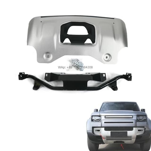 Original Silver Skid Plates Front Bumper Skid Plate Underbody Protection forDefender 90 110 130