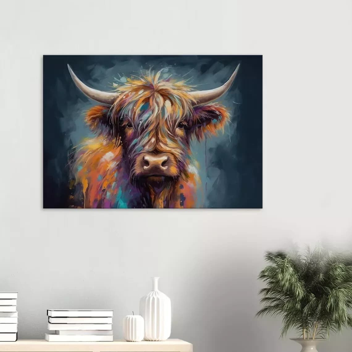 Highland CowPrint Art Silk Poster, for Living Room Decoration, Home Wall Decor Picture