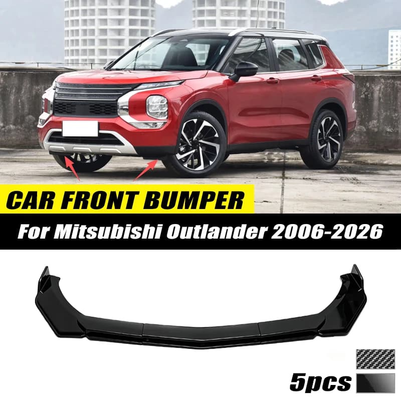 For Mitsubishi Outlander 2006-2026 Front Bumper Lip Front Guard Spoiler High-quality ABS Material Body Kit Front Lip Accessory