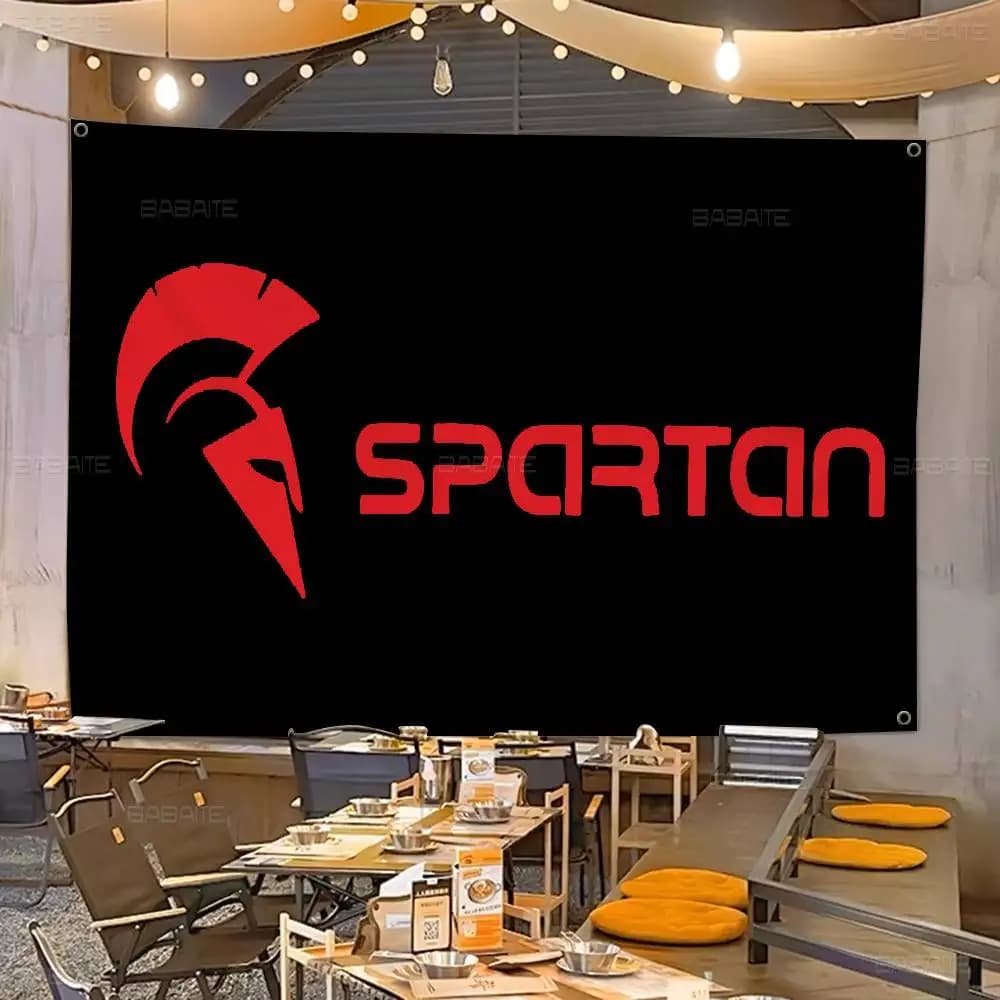 Printing Spartan Gladiator Logo Anime Chart Flag For Living Room Home Dorm Decor Art Home Decor Banner