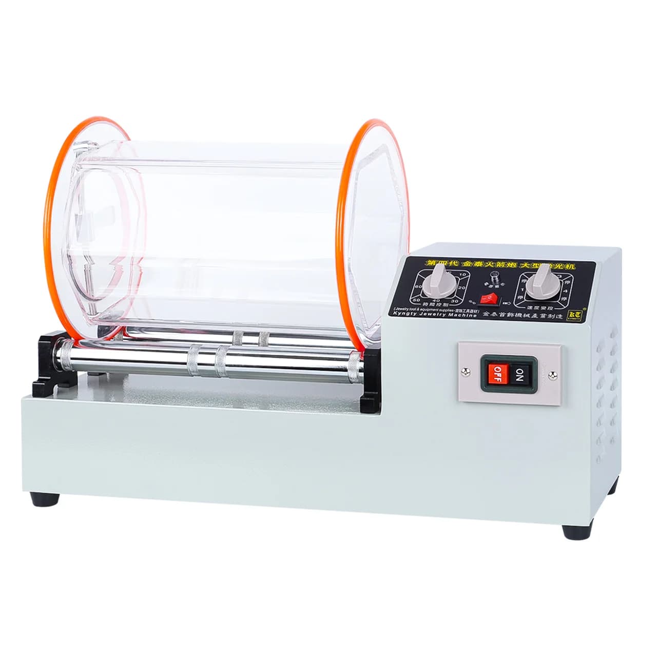 KT-1320 Adjustable Speed Timer 11KG Large Capacity Rotary Tumbler Polishing Machine for Jewelry Gold Silver Coin Cleaning