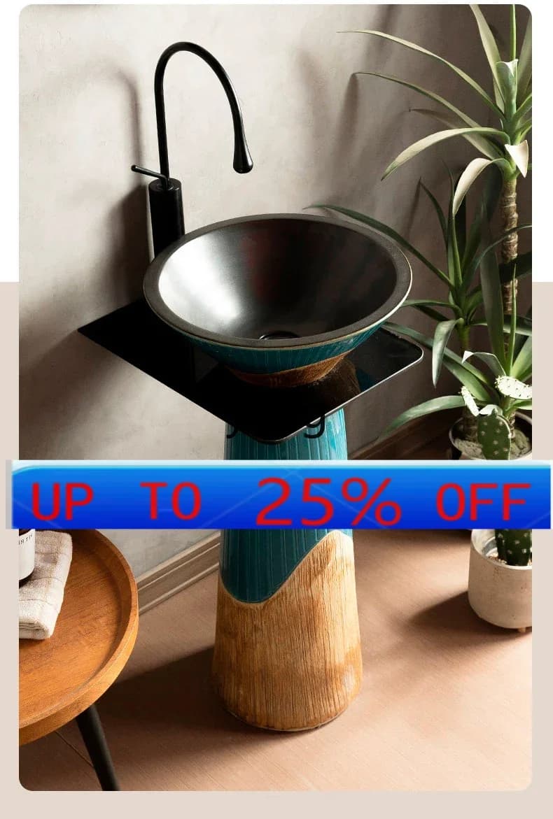 lmm villa balcony wash basin pillar basin vertical wash basin integrated floor outdoor courtyard