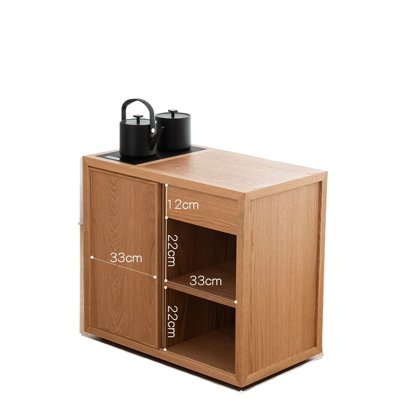 CX mobile, solid wood tea table, side cabinet, modern home living room, tea cart side table