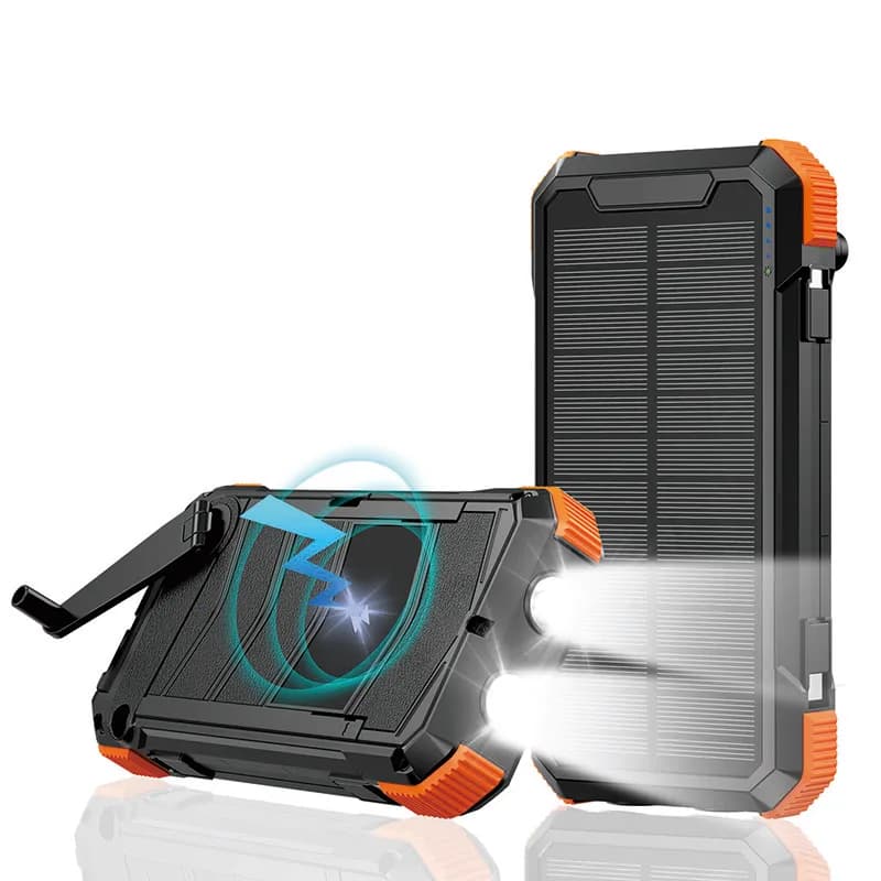 Power Bank 50000mah Fast Charging Dual Cables Hand Crank Powerbank Portable Outdoor Solar Power Bank 20000 Mah