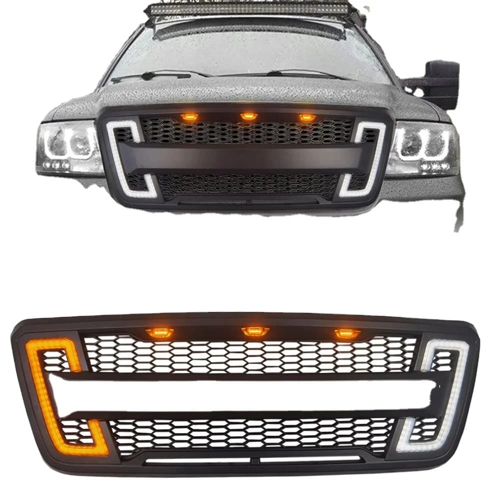 Gobison 2004-2008 Accessories Raptor Style Front Bumper Grille With LED Turn Light For Ford F150