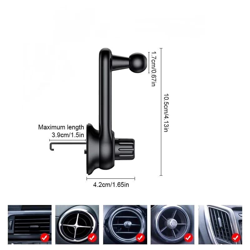 Car Accessories Car Air Vent Mount Clip Adapter Phone Holder Stand For Car Charger Extension Support Bracket 17mm Ball