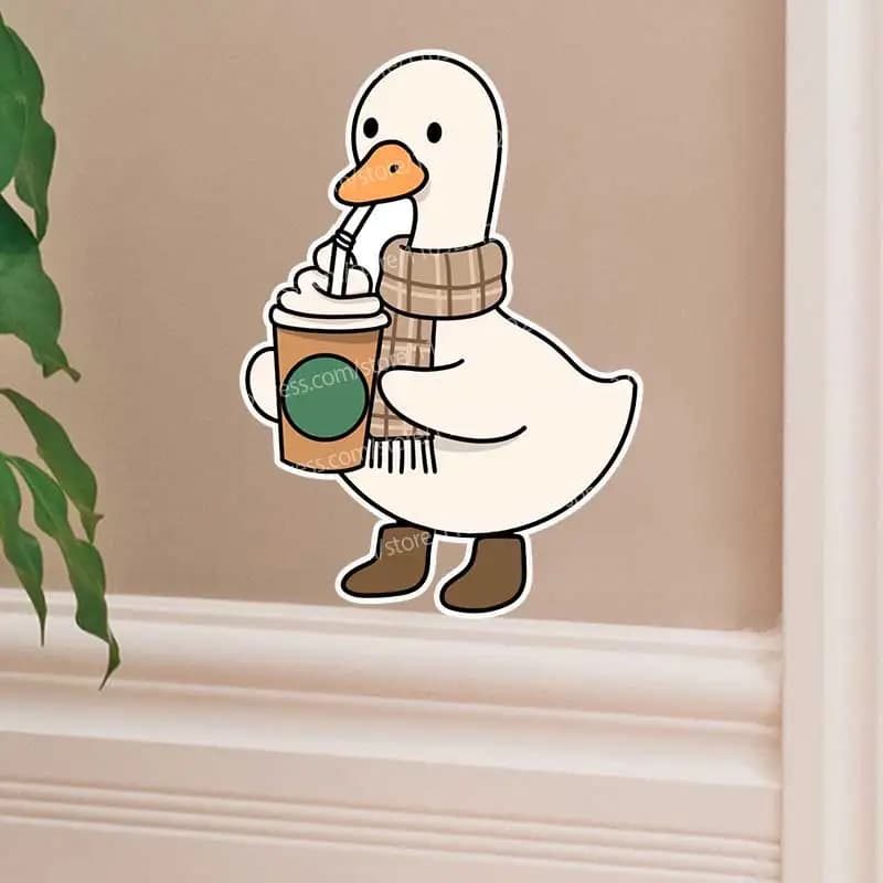 Cute Goose Decals for Laptops Walls Tables Cabinets Doors And Windows - Durable Waterproof Stickers AA197