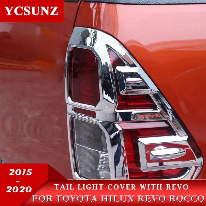 ABS Tail Lights Cover Protector For Toyota Hilux Revo Rocco 2015 2016 2017 2018 2019 2020 2021 4X2 Car Exterior Accessories