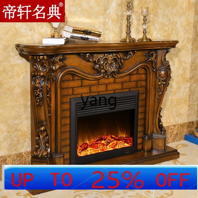 LH  European Fireplace American Solid Wood Fireplace Rack Decorative Heating LED Furnace Core