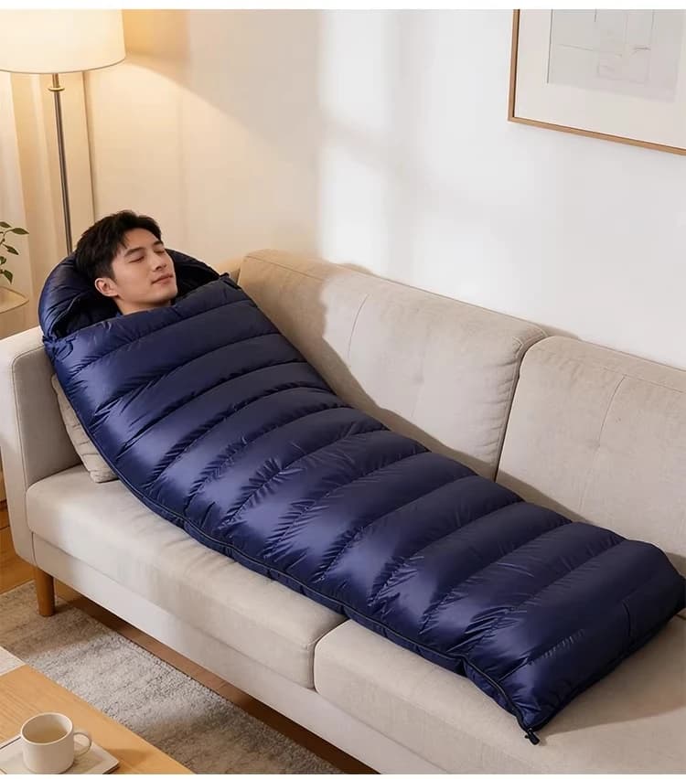 Outdoor down sleeping bag adult envelope type portable thickened cold and warm