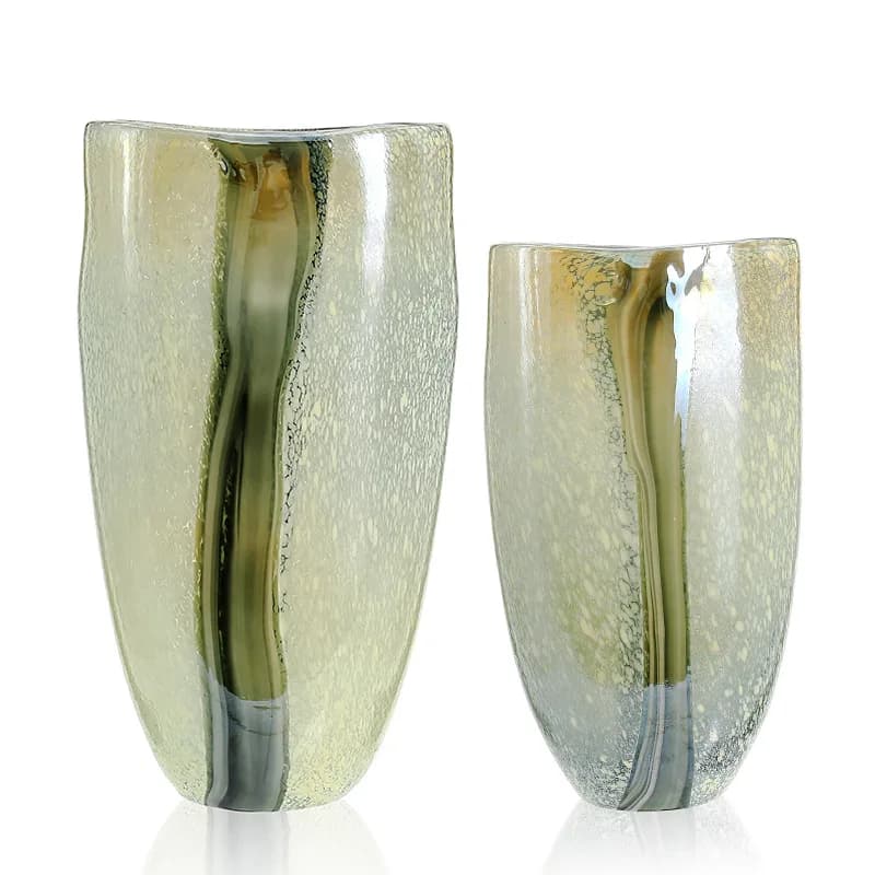 Glass vase high-grade porcelain powder ink pattern flower arrangement high-value soft vase ornament