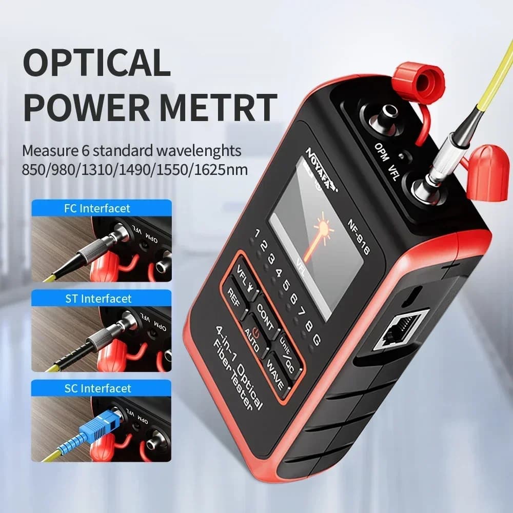 Noyafa NF-916 Fiber Optical Power Meter VFL REF FC SC ST Visual Fault Locator LCD Display Fiber Optic Cable Tester Network Tools