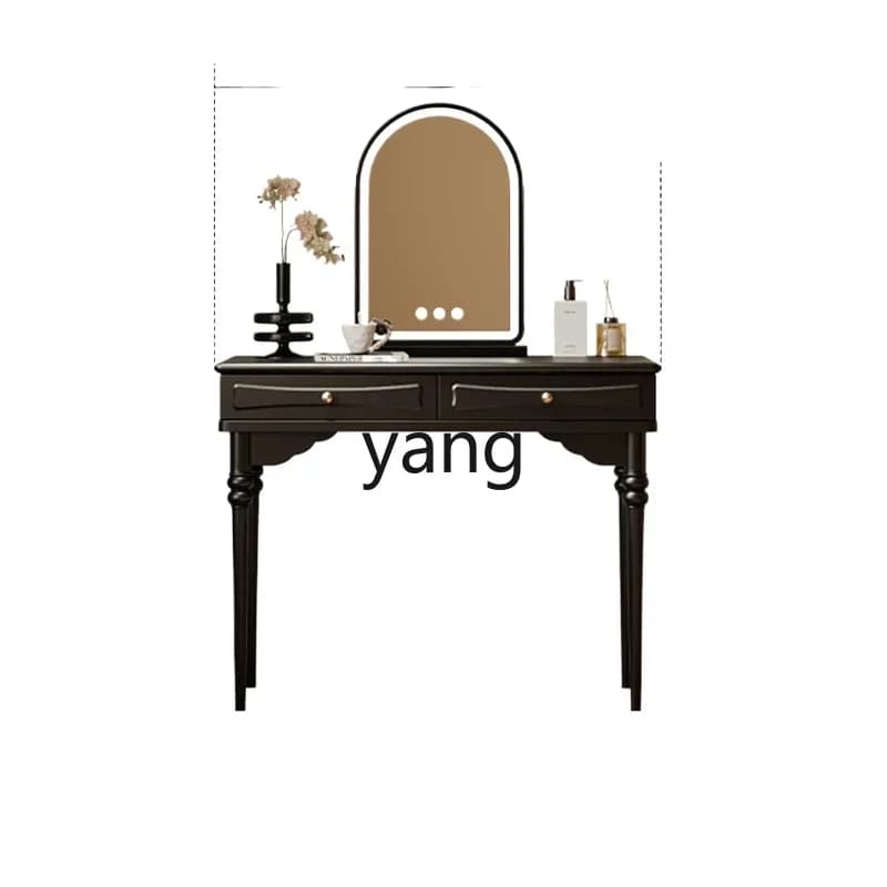 yhm  solid wood black antique dressing cabinet bedroom American makeup table