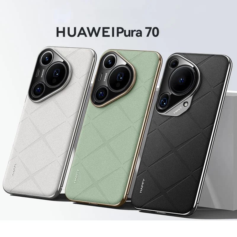 Pura 80 Pro P80Ultra Cover Shockproof PU Leather Electroplated Hard PC Mental Camer Lens Phone Case For Huawei Pura 70 Pro Ultra