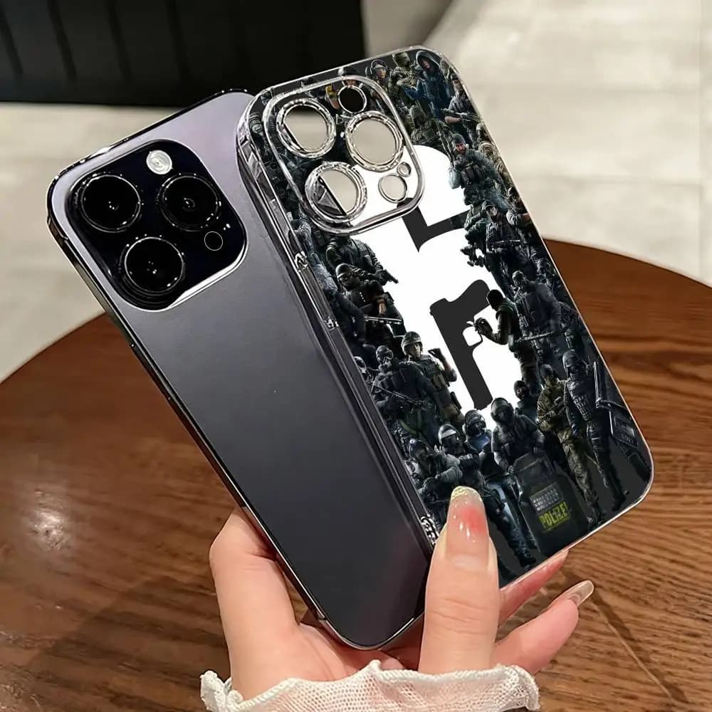 Game R-Rainbow Six Siege Phone Case For iPhone 17 16 15 14 13 12 11 Mini Pro Max Plus Transparent Cover