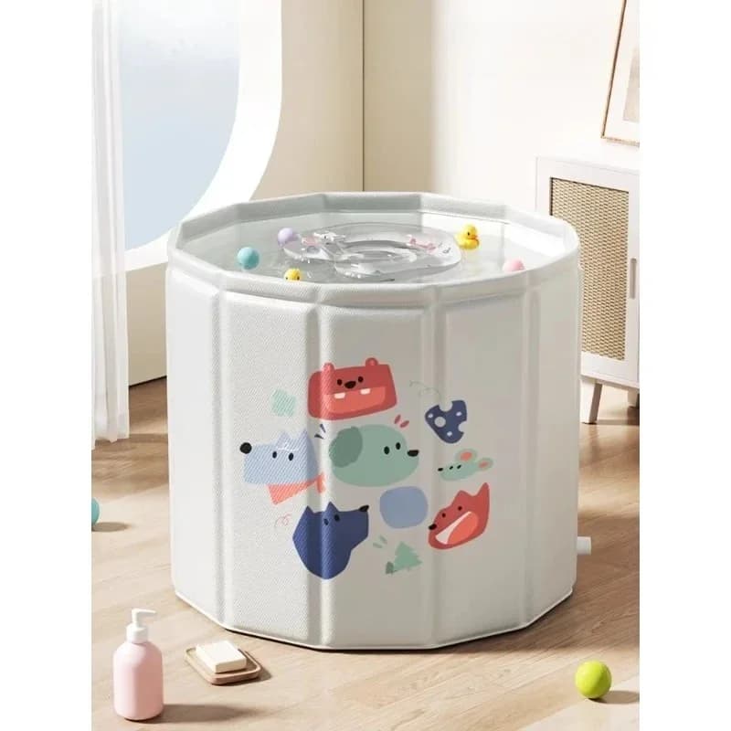 Baby swimming bucket Household children's bath bucket Newborn foldable bath bucket Baby bath  can sit