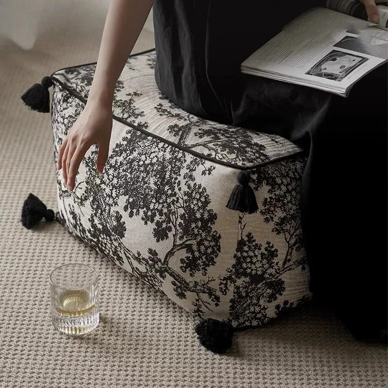 Embroidery futon seat pier, sofa living room pier carpet seat cushion stool