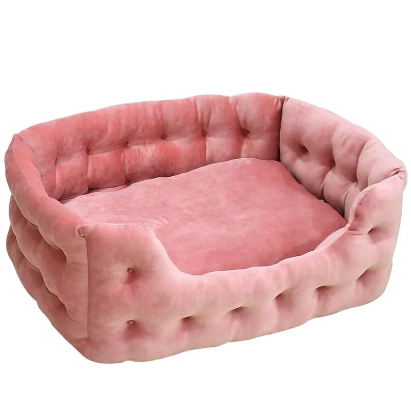 Popular Comfort Pet Crib Deluxe Plush Rectangle Dog Bed for Large Dogs with Washable Removable Pad