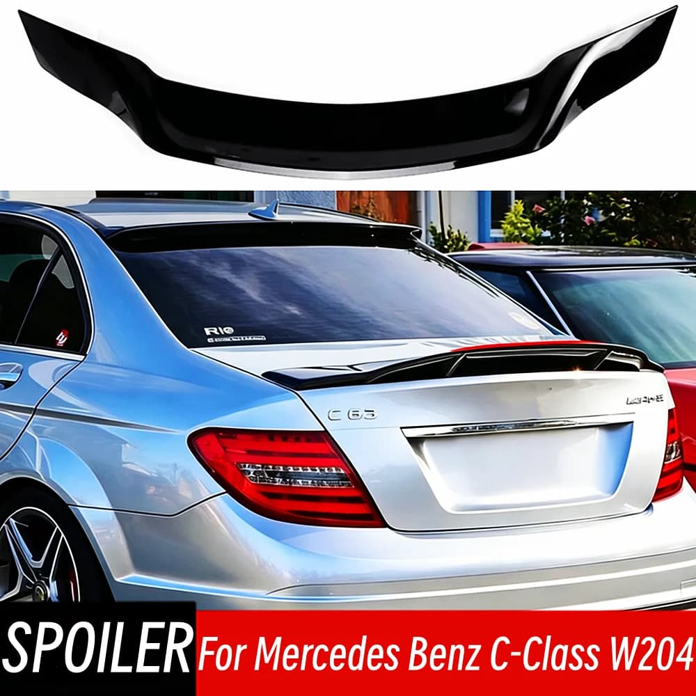 For Benz C-Class W204 C180 C200 C220 C230 C250 C280 C300 C320 C350 C63 AMG 4 Door Rear Trunk Lid Spoiler Wings Car Accessories