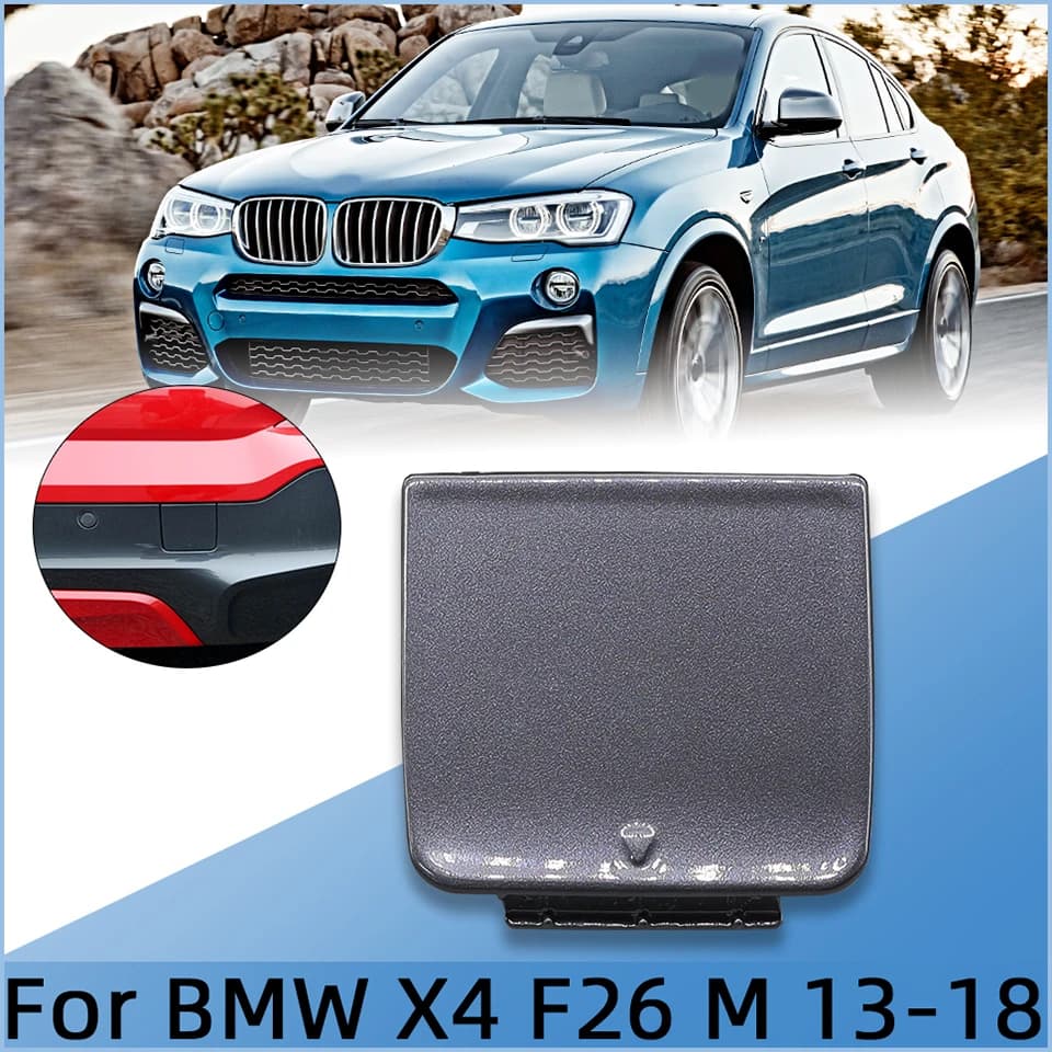 For BMW X4 F26 M-Sport 2013 2014 2015 2016 2017 2018 Auto Rear Bumper Tow Hook Eye Cover Cap Towing Hauling Trailer Shell Lid