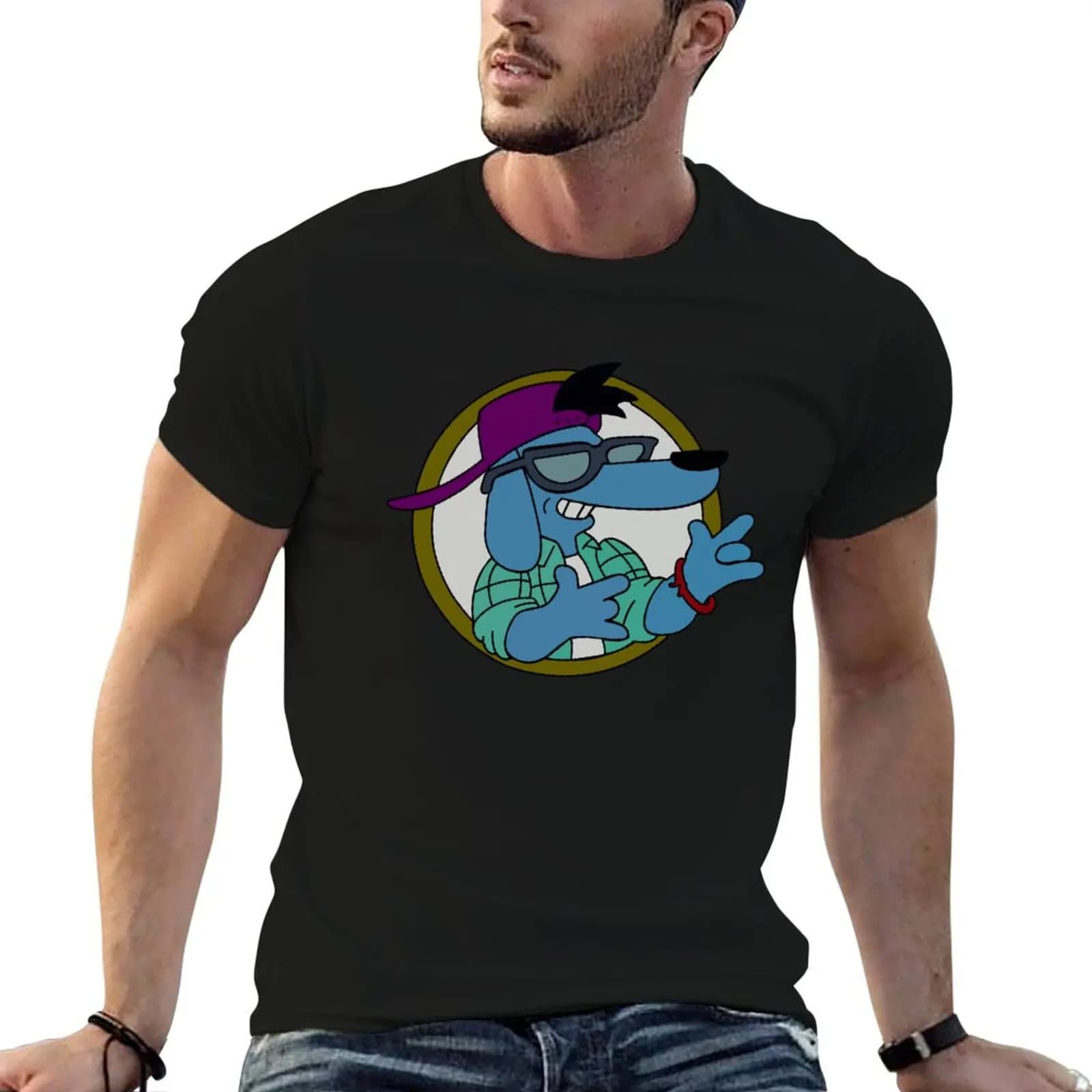 Retro Poochie the Dog T-Shirt Casual All Match Short Sleeve T-Shirt