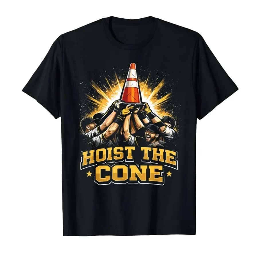 Hoist The Cone Funny Baseball Meme T-shirt For Men Women 100% Cotton T Shirts Short Sleeve Tops 0410-1