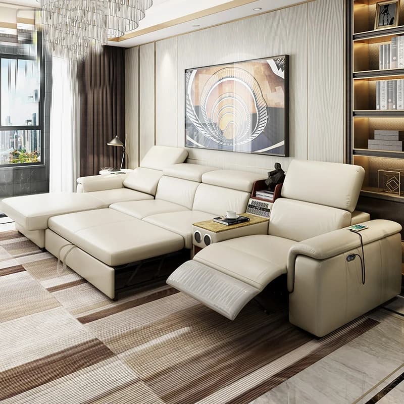 Living Room Sofa bed real genuine leather sofas salon couch electric recliner L sofa cama speaker air cleaner storage bluetooth