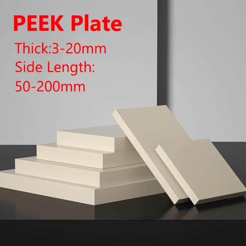 PEEK Plate Thick 3mm, 4mm, 5mm, 6mm, 8mm, 10mm~20mm Side Length 50-200mm High Temperature Anti-static Peek Board PEEK Flat Sheet