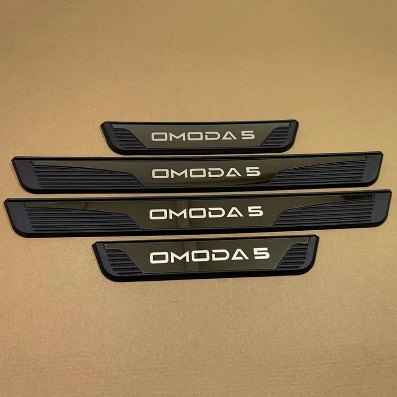 For Omoda 5 C5 E5 SHS-H 2027 2026 2025 2024 2023 2022 Plastic Car Door Sill Plate Stainless Steel 3d Side Step Interiors Sticker