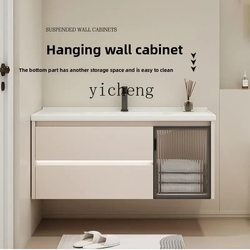 FY Bathroom Ceramic Washbasin Cabinet Space Aluminum Washstand
