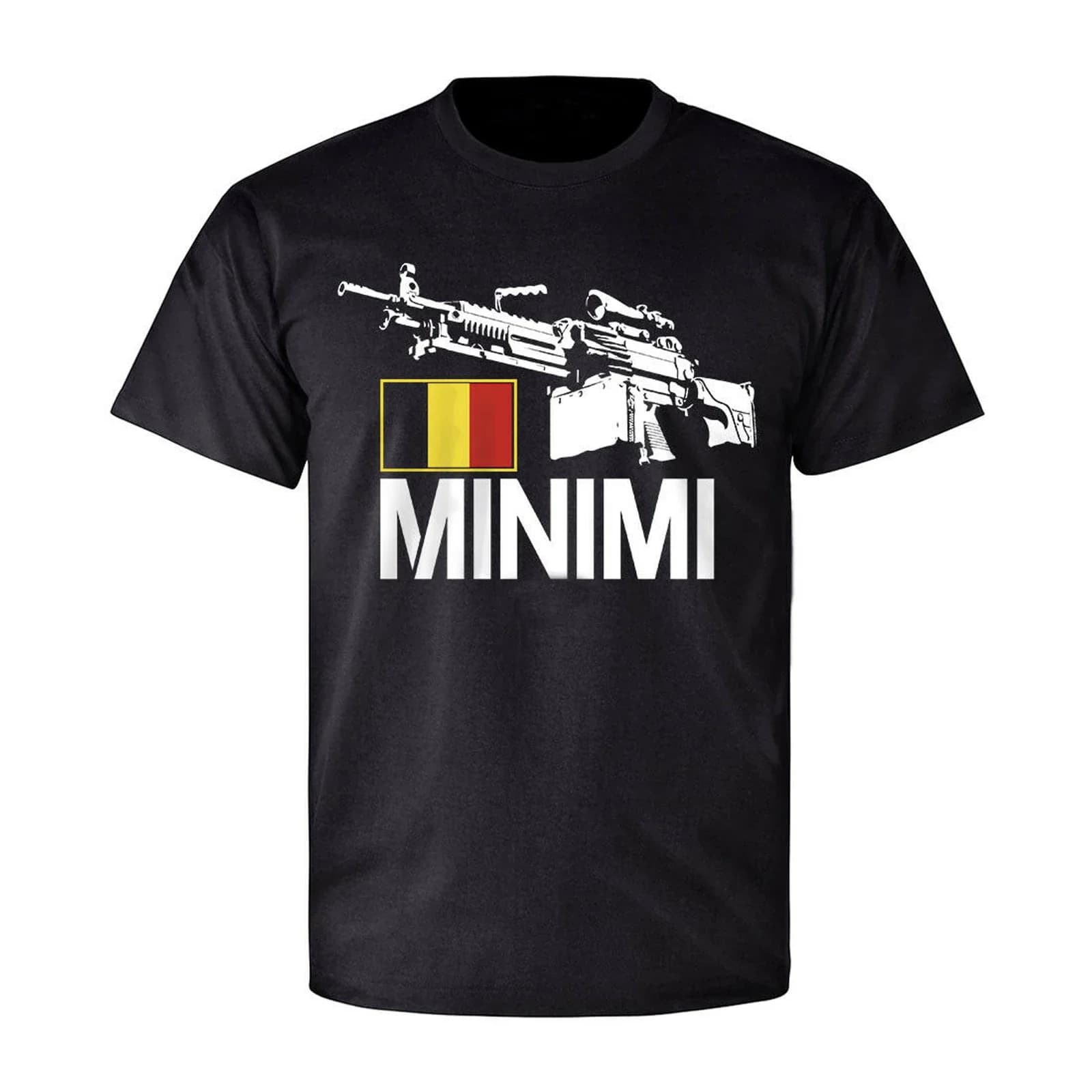 Belgium MINIMI Light Machine Gun FN MG  Fans T Shirt. Short Sleeve 100% Cotton Casual T-shirts Loose Top Size S-3XL