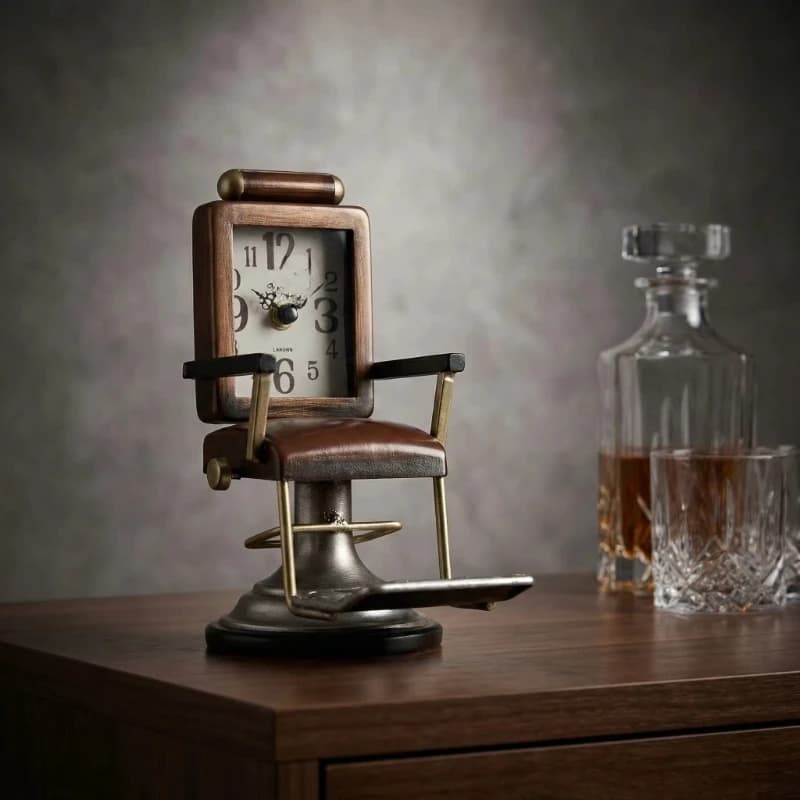 Retro chair, clock premium sense niche living room TV cabinet desktop decoration